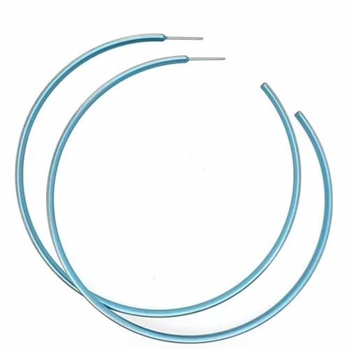 Extra Large Subtle Light Blue Colour Hoop Earrings